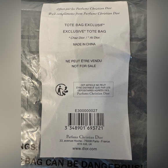 Dior Oblique Mesh Velvet Logo Geometric Large Tote in Black - GWP - New - Picture 10 of 11